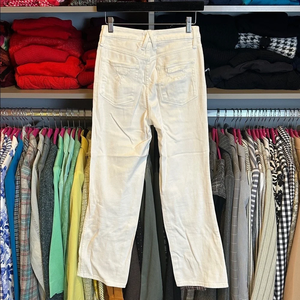 Good American Curve white distressed high rise jeans size 25
